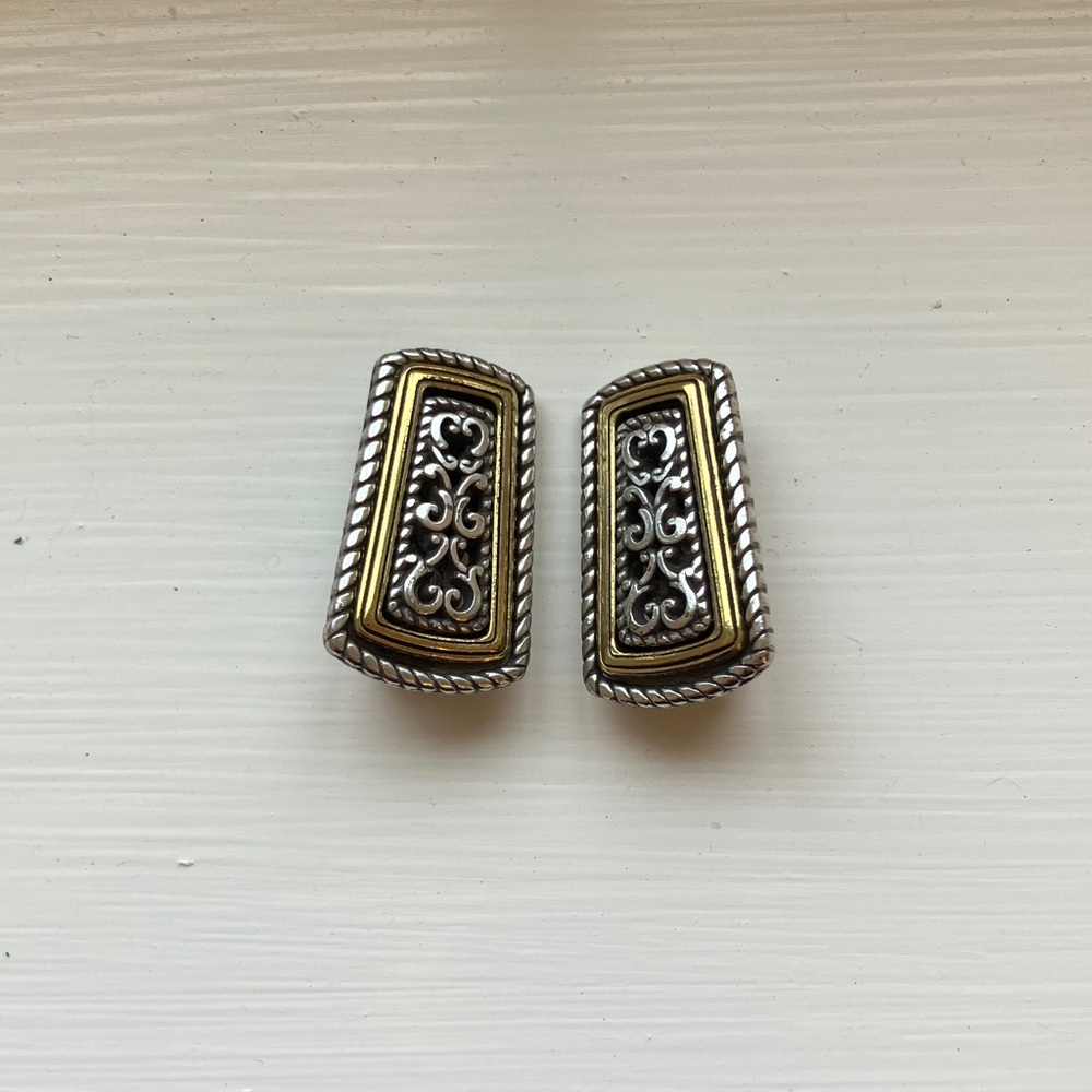 Brighton Silver and Gold Ornate Earrings